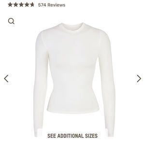 SKIMS // cotton collection // jersey long sleeve Tee // xxs // marble (white)